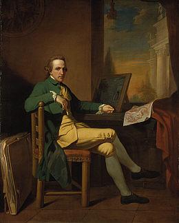 David Allan Self portrait of David Allan, 1770. oil painting image